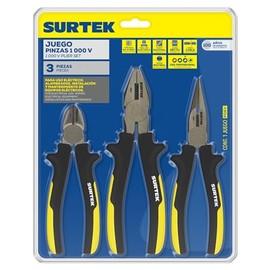 Surtek P06V Juego de 3 Pinzas, 1000 V