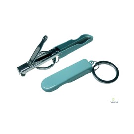 NEONS Nail Clippers, Small Ring, Foldable, Portable, For Men and Women (Pastel Blue)
