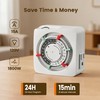 SURAIELEC Mechanical Timer with 2 Grounded Outlets Indoor, 2 Pack