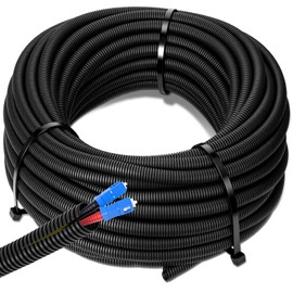 Sasylvia 3/4" x 100 ft Split Wire Loom Tubing Automotive Wire Loom Assortment Split Cable Sleeves Bulk Flexible Electrical Conduit Protective Kit