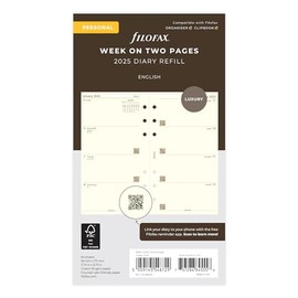 Personal Week on two pages cotton cream English 2025