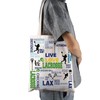 FEELMEM Lacrosse Players Tote Bag Lacrosse Lax Team Gift Lacrosse