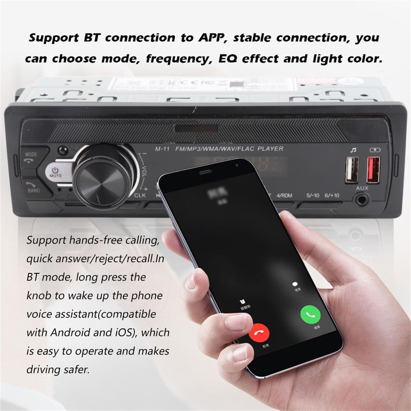 12V Car MP3 Player Bluetooth Handsfree FM Car Radio Large