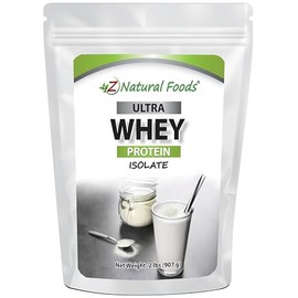 Z Natural Foods Ultra Whey Protein Isolate Powder - Pure, Unflavored, Unsweetened Whey Protein Powder - Flavorless Whey Isolate with Vital Proteins for Fitness, Sports Nutrition, Immune Support, 2 lbs