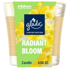 Glade Candle, Radiant Bloom Limited Edition, Fragrance Infused with Essential Oils, 4.08 oz