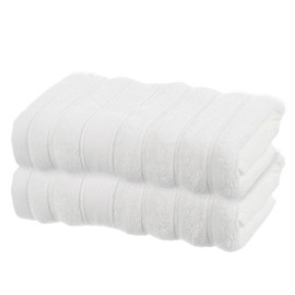 sourcing map 2 Pcs Bathroom Hand Towels White Soft Absorbent Face Towels Cotton Wash Cloths 13 x 29 Inch Kitchen Hand Towels for Bathroom Gym Drying Hand Face Hair (Solid Color)