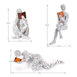 Modern Reading Woman Figurine - Home Decor Pulp Thinker Statu, Reading Women Sculpture Decoration for Home, Office, Living Room and Bookworms Abstract Thinker Statue for Shelf, Desk or Table (D)