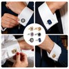 6Pairs Cufflinks Cuff Links for Men,Diamond Crystal Cufflinks,Fashion Classic Tone