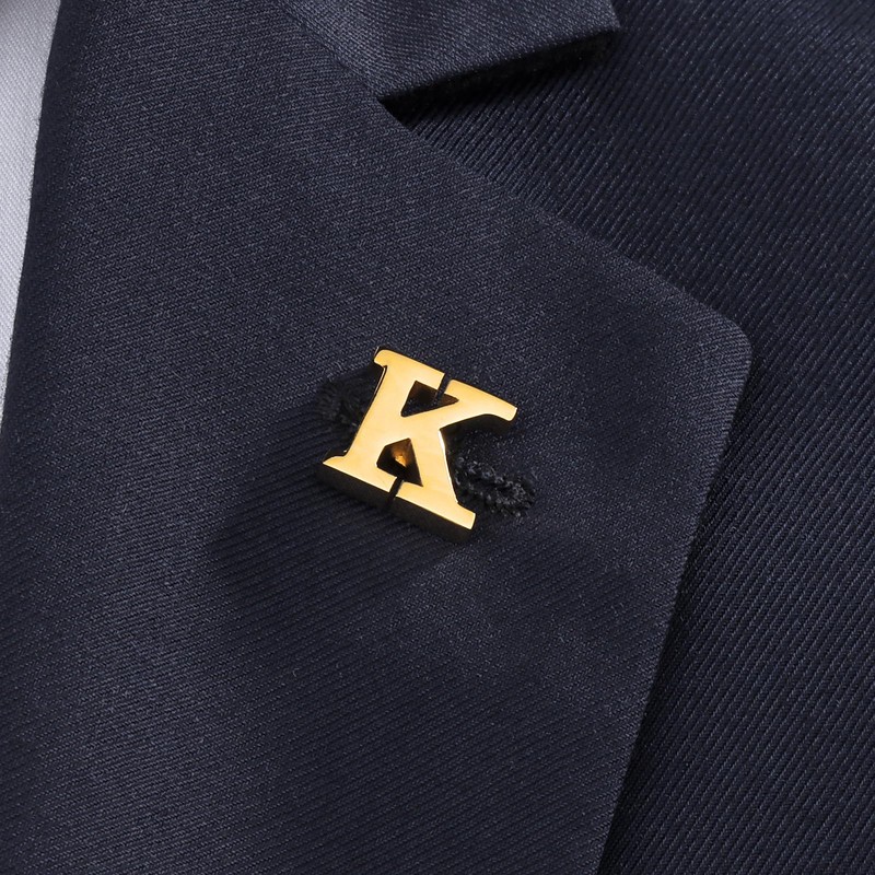Initial Lapel Pin for Men Women, Brooch Pins for Men