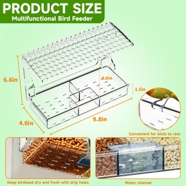 Window Bird Feeders With Strong Suction Cups,Acrylic Clear Birdhouse and Wild Birdfeeder for Window Viewing Box,Glass Bird Houses for Viewing Inside,Outdoors,Gifts for Grandparents,Old People,Kids,Cat