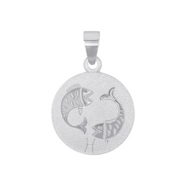 Amor Motivanhänger 925 Sterling Silber Unisex Damen Herren Anhänger, Silber, Fische, Kommt in Schmuck Geschenk Box, 2028058