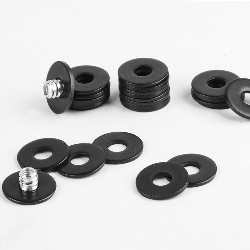Pack of 50 Flat Washers M6, Black Washers Stainless Steel