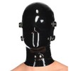 Black Latex Hooded Masks,Handmade Rubber Hood Mask with Back Zipper