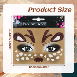 2 Sheets Waterproof Giraffe Face Stickers - Glitter Temporary Tattoos for Kids & Adults | Perfect for Carnival, Cosplay, Birthday Parties & Festivals