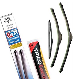 Beam Blade Wipers Replacement Set for 2006 Mazda 3 w/Rear - WiperBladesUSA Gold Beam Wiper Blades Wipers Set