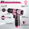 WORKPRO Pink Power Drill - 8V Cordless Drill Kit with