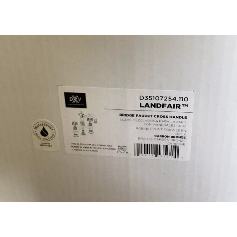 Faucet Bathroom Bridge Faucet DXV Landfair D35107254.110 Cross Handle Carbon