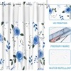 Gdmoon No Hook Flower Shower Curtain, Snap in Fabric Liner