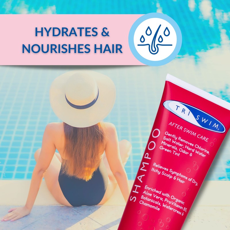 TRISWIM Moisturizing Chlorine Removing Shampoo For Swimmers Lychee Mango (250ml)