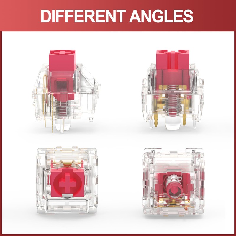 YIMAGUJRX V3 Red Cloud Keyboard Switch (Lubed Switches),5 pin 60±5gf