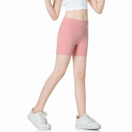 B&GCozy Girls 3 Pack Volleyball Shorts with Pocket Stretch Youth Athletic Biker Shorts Kids Yoga Dance Compression Shorts