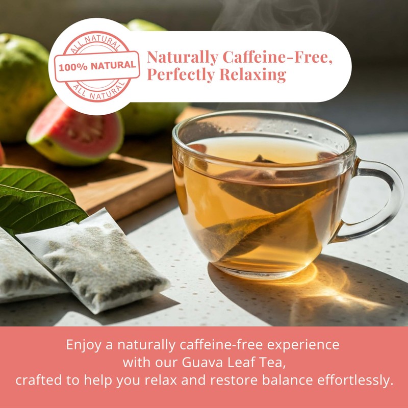 Premium Guava Leaf Tea, 75 TeaBags, 100% Natural Guava Leaves