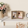 decorUhome Double 4x6 Picture Frame Vertical, Engineered Wood Bifold Photo