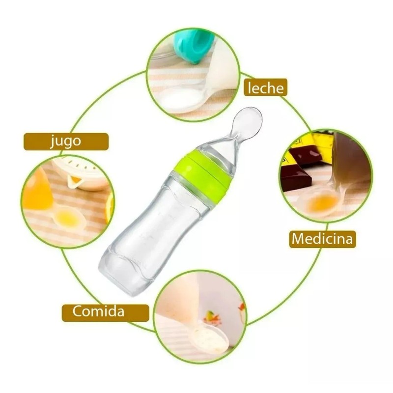 Cuchara De Silicon Dispensador De Alimento Para Bebes
