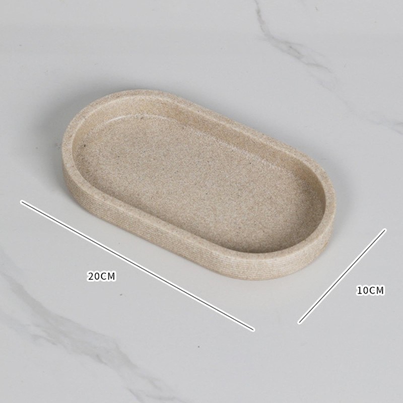B Baosity Soap Dispenser Tray Vanity Tray Oval Shape Sleek