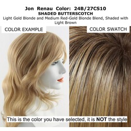 EasiFringe HD Bangs Color 24B/27CS10 Shaded Butterscotch- Easihair Hairpieces Face Framing 8-12" Length Clip Heat Friendly 1 Piece Monofilament 6.25”x3.25" Base Scalp Bundle MaxWigs Hairloss Booklet