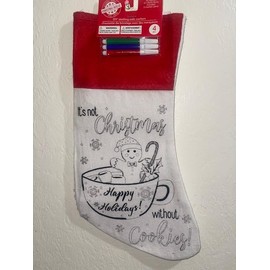 Crafters Square Christmas/Holiday 3 Pack-Color/Decorate Your-Own Christmas Stockings. Felt Material. Holiday Fun for Children Ages 3 and Up. (White/Red)