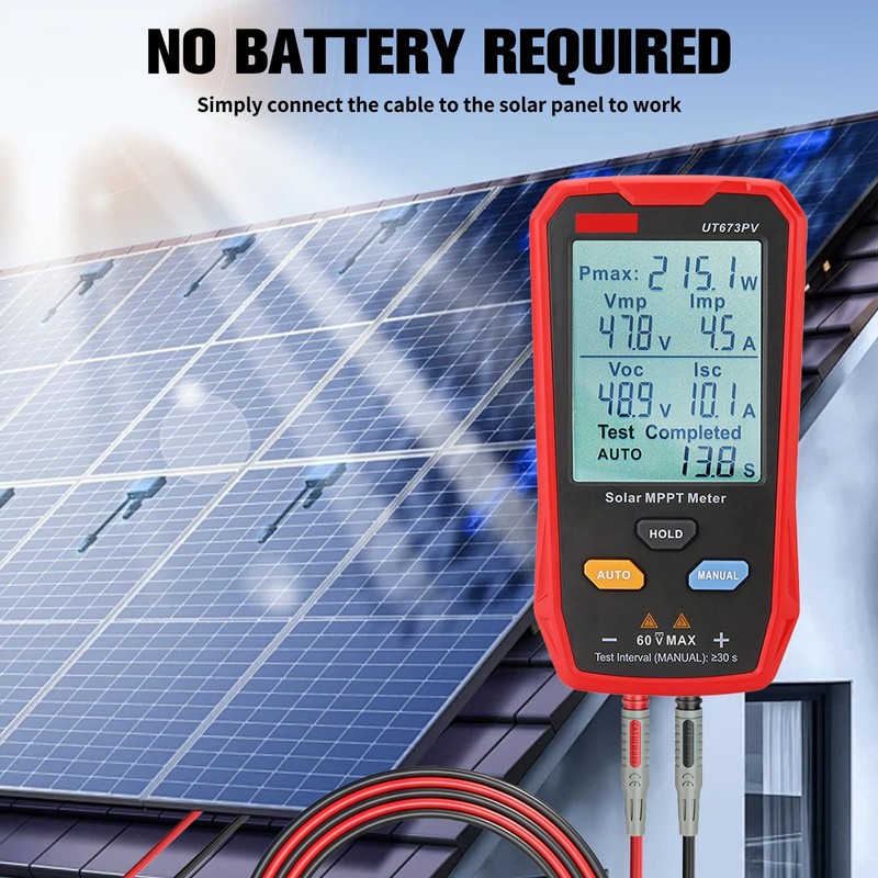 Solar Panel Tester - 800 W Photovoltaic Multimeter with Large