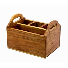 eSplanade Wooden Cutlery Spoon Stand for Dining Table Chammach Stand | Multipurpose Cutlery Holder for Kitchen Rack (Style 1)