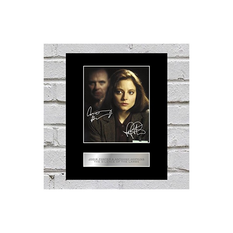 Iconic pics Jodie Foster and Anthony Hopkins Signed Mounted Photo