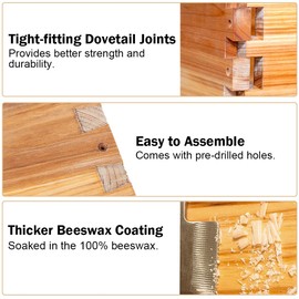BeeCastle 10 Frame Assembled Medium Honey Super Bee Hive Box with Beehive Frames ＆ Beeswax Coated Foundation Sheets
