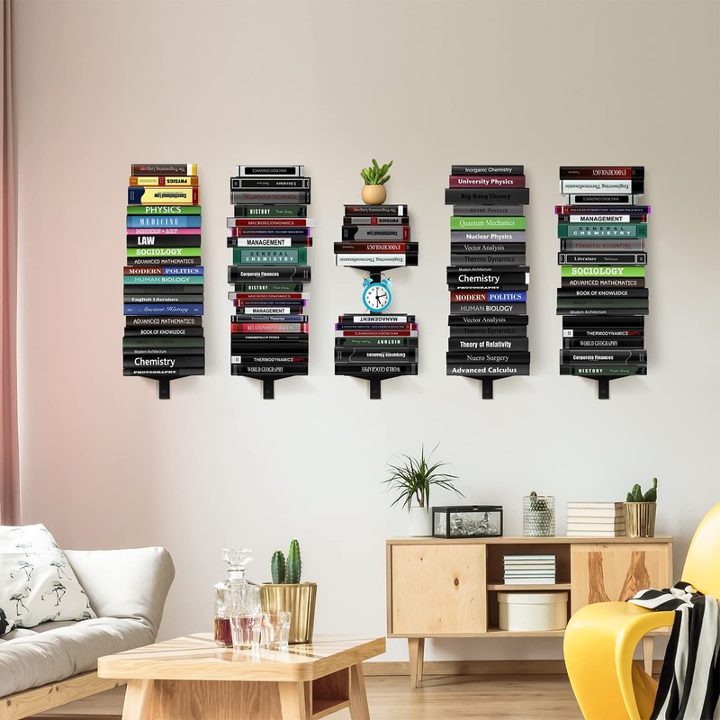ART-GIFTREE Floating Book Shelves for Wall, 8 Tier Invisible Floating