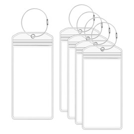 Pack of 5 Cruise Luggage Tags, with 5 Screwable Metal Straps, 8.8 x 18.2 cm Transparent Luggage Tags, Cruise Luggage Tags, for Suitcase, Pack Bag