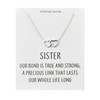 Philip Jones Sterling Silver Sister Quote Heart Link Necklace