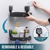 TAILI Corner Shower Caddy with Suction Cup with Hooks, Aluminum