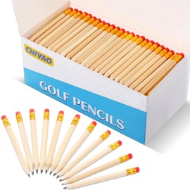 Outus 144 Pcs Mini Golf Pencils Bulk Half Pencils with Eraser #2 HB Pre Sharpened for Party Favors Office Supplies 4 Inch(Burlywood)
