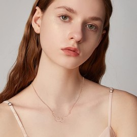 Clearine Molecule Structure Necklace 925 Sterling Silver Luck Neurotransmitter Serotonin Chemistry Jewellery Gift for Science Lovers, Sterling Silver, Cubic Zirconia