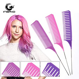 Ingrid Hair Styling Combs Juego de peines de para colorear Peine de teñido Herramienta de salón Sección de resaltado Tejido de corte Peine para...    