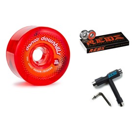Daddies Board Shop Dano's Downhills Longboard Wheels 70mm 78a Red with Bones Reds Bearings and CCS Skate Tool