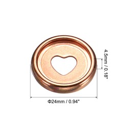 PATIKIL 24mm Plastic Book Binding Discs, 22 Pack Discbound Expansion Discs Plating Heart Binder Rings for DIY Notebook Planner, Rose Gold