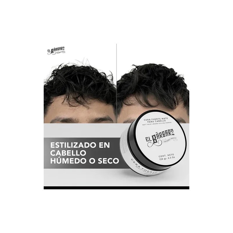 Cera Mate Para Cabello El Bárbaro 120g Con Aceite de