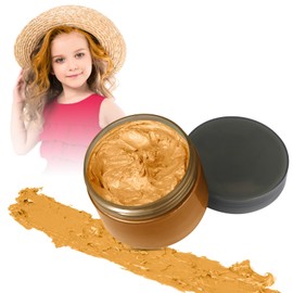 Gold Temporary Hair Color Wax - Washable & Instant Styling Cream for Kids, All-Day Hold & Easy Cleaning for Party, Cosplay, Halloween (Disposable)