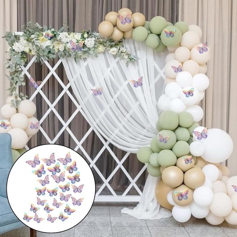 WELANE 3D Butterfly Wall Decor Stickers, 24 PCS Removable Butterfly