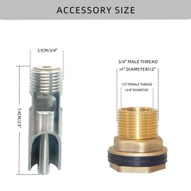 3PCS 1/2 Stainless Steel Pig Waterer Nipples Automatic Waterer + 3PCS 1/2 Female to 3/4 Male Brass Water Tank Connector Bulkhead Fitting Kit