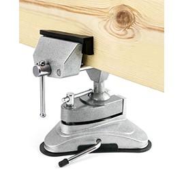 QWORK Mini Table Suction Vise, High Specification Hobby and Craft Suction cup type aluminum alloy table vice for Modeling, Painting, Gluing, Soldering