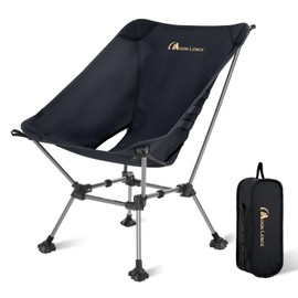 MOON LENCE Camping Chair Plus, Upgraded Comfort & Size, Still Compact and Lightweight, Folding Portable Chair for Backpacking & Hiking, 400Lbs Capacity, Gen 3 Plus (Black)
